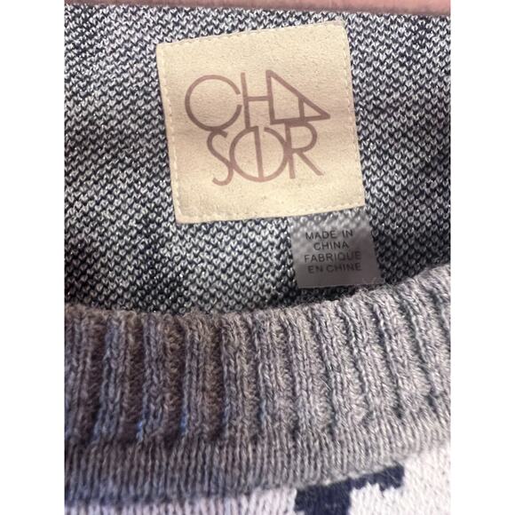 Chaser Sweater Lightening Bolts Sparkly Size SM Grey Navy Blue - Picture 4 of 5